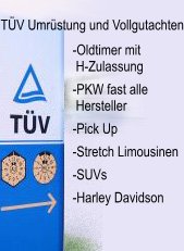 TÜV Vollabnahme für importierte PKW / Autos / LKW aus den USA